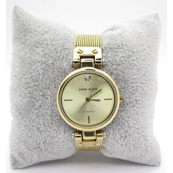 Women's Anne Klein Diamond Quartz WR Analog 27mm Dial Causal Round Watch (E647) - Picture 1 of 11